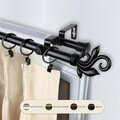 Kd Encimera 0.8125 in. Giles Double Curtain Rod with 66 to 120 in. Extension, Black KD3723420